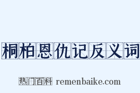 桐柏恩仇记反义词是什么意思的图片